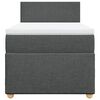 vidaXL Cama com molas/colch&atilde;o 90x200 cm tecido cinzento-escuro