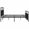 vidaXL Estrutura de cama com cabeceira e p&eacute;s 200x200 cm metal preto