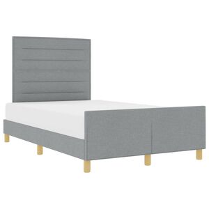 vidaXL Estrutura da Cama Cinzento-claro 140 x 190 cm tecido