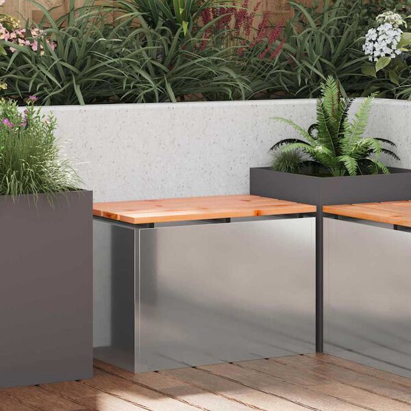 vidaXL Banco de jardim Prateado 60 x 40 x 43 cm A&ccedil;o galvanizado