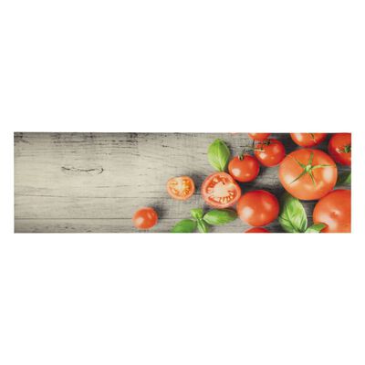 vidaXL Tapete de cozinha lavável 45x150 cm veludo padrão tomates