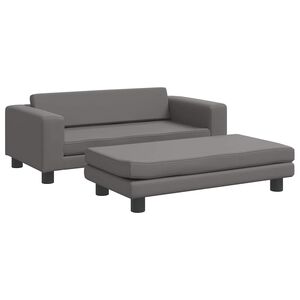 vidaXL Cama para c&atilde;es com extens&atilde;o 100x50x30 cm couro artificial cinza