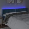 vidaXL Cabeceira cama c/ luzes LED veludo 203x16x78/88 cm azul-escuro