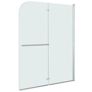vidaXL Divis&oacute;ria de chuveiro dobr&aacute;vel 2 pain&eacute;is ESG 95x140 cm