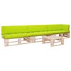 vidaXL 4 pcs conj. lounge paletes c/ almofad&otilde;es pinho impregnado