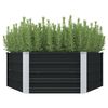 vidaXL Canteiro jardim elevado 129x129x45 cm a&ccedil;o galvanizado antracite