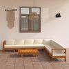 vidaXL Conjunto de lounge de jardim com 9 pe&ccedil;as e almofadas 100x60 cm madeira de ac&aacute;cia