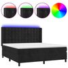 vidaXL Cama box spring c/ colch&atilde;o/LED 180x200 cm veludo preto