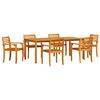 vidaXL Conjunto de Jantar para Jardim 9 pcs Castanho