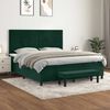vidaXL Cama com molas/colch&atilde;o 180x200 cm veludo verde-escuro