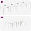 vidaXL Conjunto de Jantar para Jardim 11 pcs Branco Rattan Polt