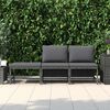 vidaXL 3 pcs conjunto sof&aacute;s de jardim c/ almofad&otilde;es vime PE cinzento