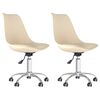 vidaXL Cadeiras de jantar girat&oacute;rias 2 pcs tecido cor creme