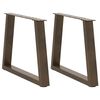 vidaXL P&eacute;s para mesa de centro em formato de V, 2 pe&ccedil;as, a&ccedil;o natural, 70x(42-43,3) cm, a&ccedil;o