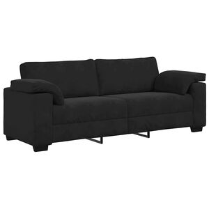 vidaXL Sof&aacute; de 3 lugares 220x77x82 cm veludo preto