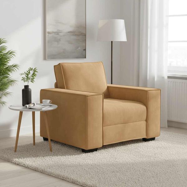 vidaXL Poltrona 100x78x84 cm veludo castanho