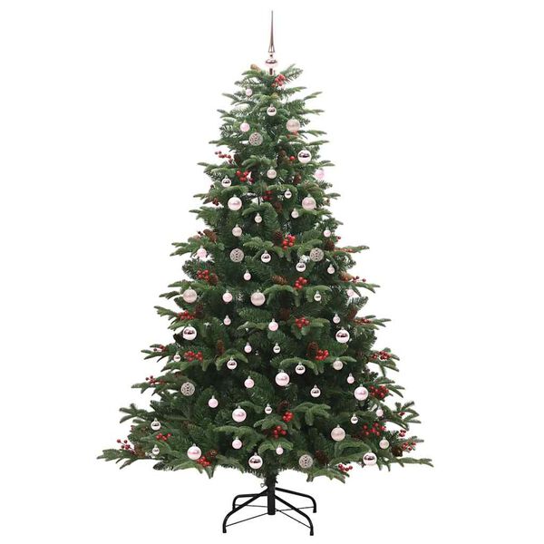 vidaXL &Aacute;rvore de Natal Artificial Verde 240 cm PVC, Metal e Pl&aacute;stico