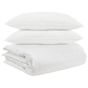 vidaXL Conjunto de Edredom com travesseiro 3 pcs Branco Pena de ganso