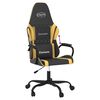 vidaXL Cadeira gaming couro artificial preto e dourado