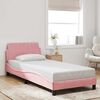 vidaXL Estrutura de cama com cabeceira Dover 80x200 cm veludo rosa