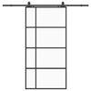 vidaXL Porta desliz. c/ conj. ferragens 102,5x205cm vidro ESG preto