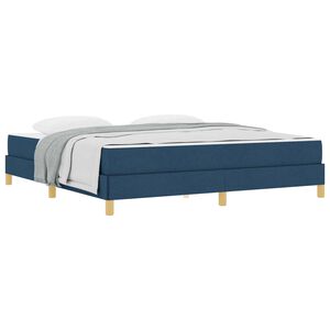 vidaXL Cama Box com colch&atilde;o Azul 180 x 200 cm tecido