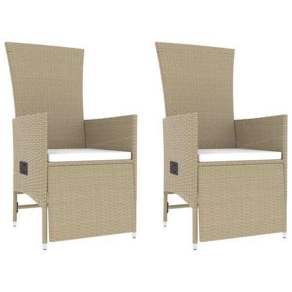 vidaXL 3 pcs conjunto lounge para jardim vime PE e a&ccedil;o bege