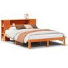 vidaXL Cama com estante sem colch&atilde;o 140x200 cm pinho maci&ccedil;o