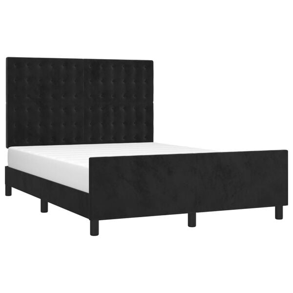 vidaXL Estrutura de cama sem colch&atilde;o 140x190 cm veludo preto