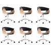 vidaXL Cadeiras de jantar girat&oacute;rias 6 pcs couro artificial preto