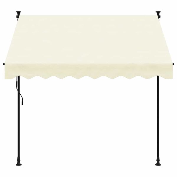 vidaXL Toldo retr&aacute;til 200x115 cm tecido e a&ccedil;o cor creme
