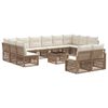 vidaXL Conjunto de Sof&aacute; de Jardim 13 pcs Bege vime PE