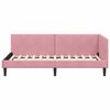 vidaXL Estrutura de Cama de Canto Rosa 80 cm x 200 cm Veludo