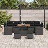 vidaXL Conjunto de Sofá de Jardim 10 pcs Preto vime PE