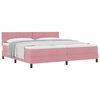 vidaXL Cama Box com colch&atilde;o com cabeceira Rosa 200 x 200 cm Veludo