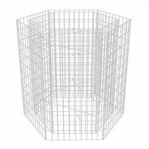 vidaXL Canteiro elevado/cesto gabi&atilde;o hexagonal 100x90x100 cm