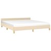 vidaXL Estrutura de cama sem colch&atilde;o 180x200 cm tecido cor creme