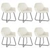 vidaXL Cadeiras de jantar 6 pcs veludo cor creme