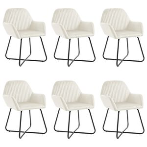 vidaXL Cadeiras de jantar 6 pcs veludo cor creme