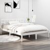 vidaXL Estrutura de cama king 150x200 cm madeira maci&ccedil;a branco