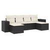 vidaXL 6 pcs conjunto sof&aacute;s de jardim c/ almofad&otilde;es vime PE preto