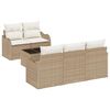 vidaXL Conjunto de Sof&aacute; de Jardim Bege vime PE