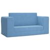 vidaXL Sof&aacute;-cama infantil de 2 lugares pel&uacute;cia macia azul