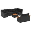 vidaXL 10 pcs conjunto sof&aacute;s de jardim c/ almofad&otilde;es vime PE preto