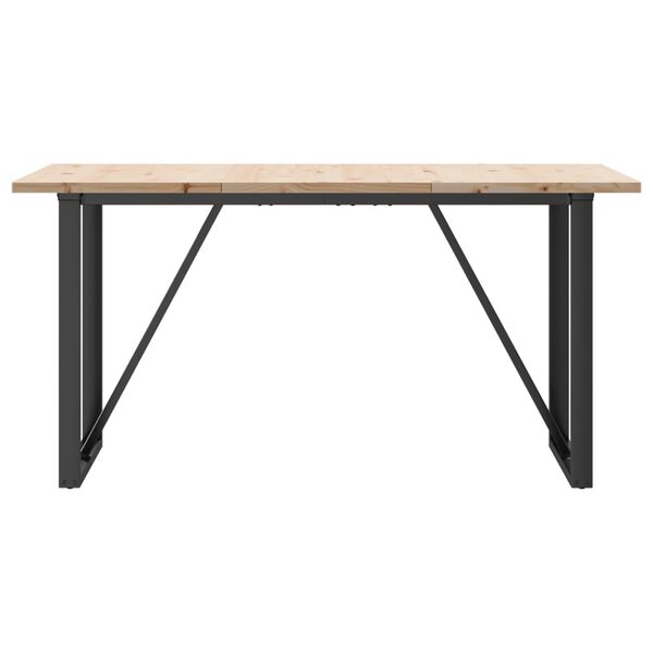 vidaXL Mesa de jantar estrutura em O 160x80x75,5cm pinho/aço