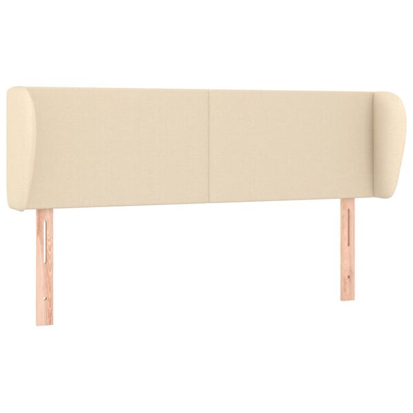 vidaXL Cabeceira de cama c/ abas tecido 147x23x78/88 cm creme
