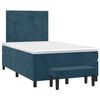 vidaXL Cama boxspring com colch&atilde;o 120x190 cm veludo azul-escuro