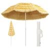vidaXL Guarda-sol de praia Natural 300 cm estilo havaiano