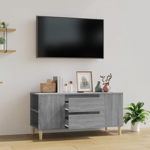 vidaXL Móvel para TV 102x44,5x50 cm derivados madeira cinzento sonoma