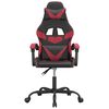 vidaXL Cadeira gaming couro artificial preto e vermelho tinto